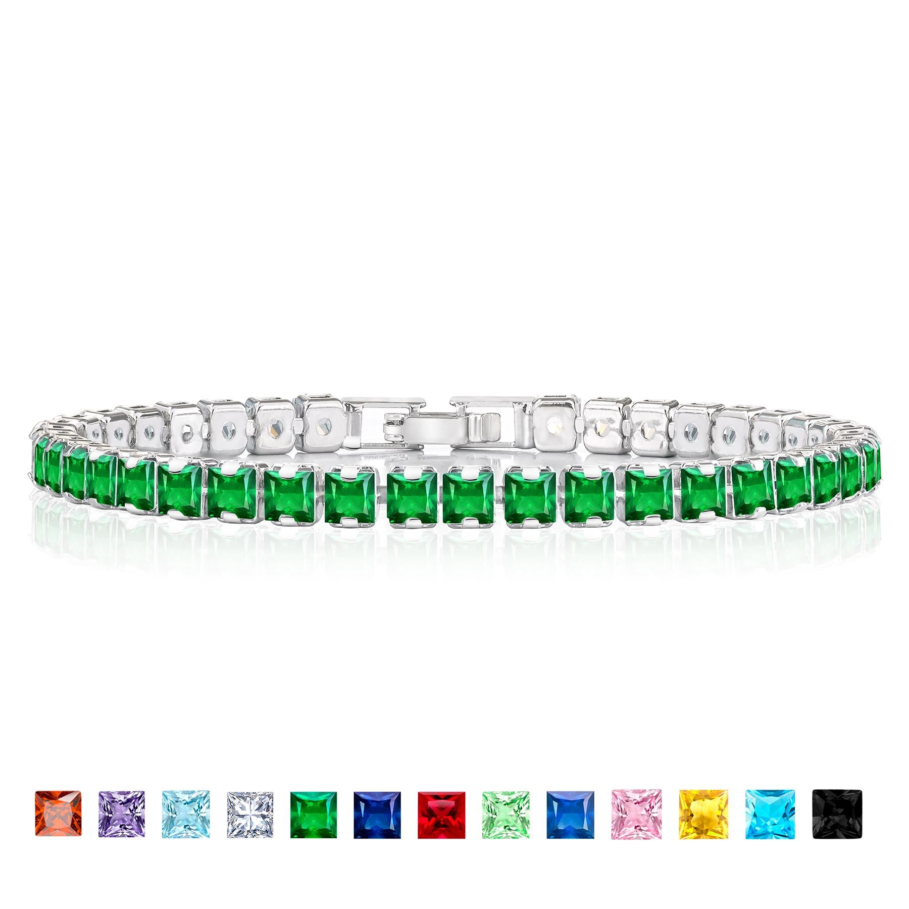 Jmtth Viva Shine Tennis Bracelet Evergreen