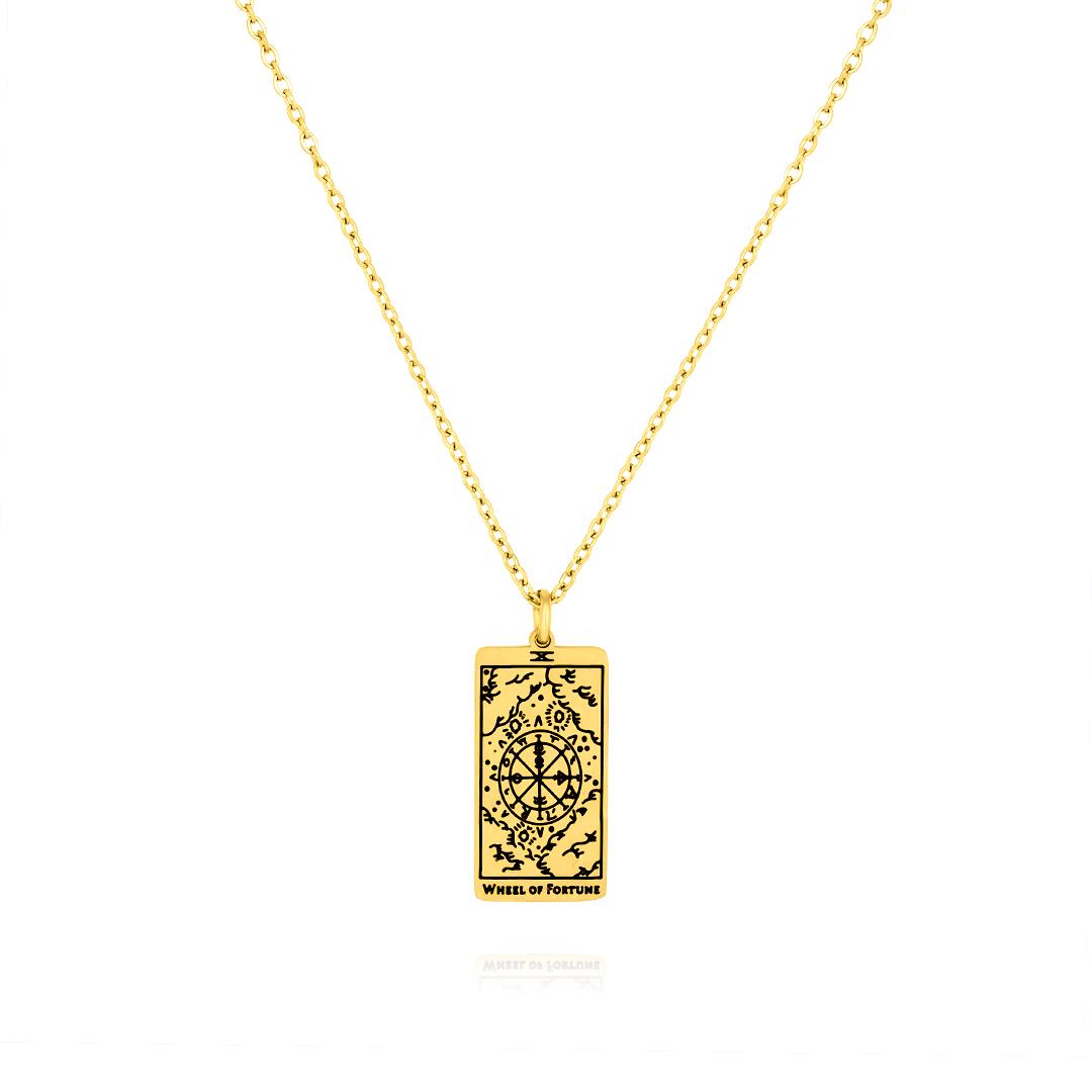 Jmtth Tarot Necklace Wheel of Fortune