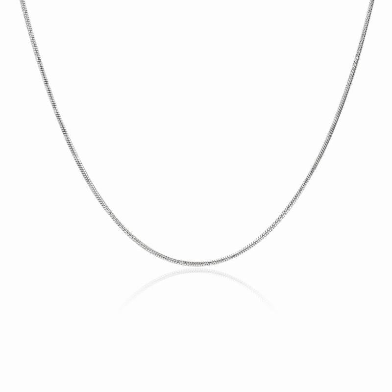 Jmtth Round Plain Choker Necklace Silver