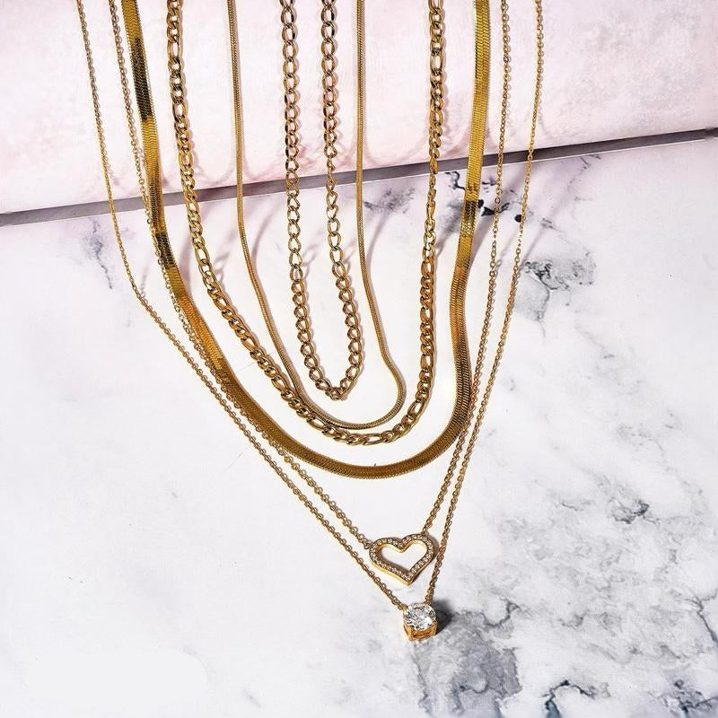 Jmtth Gorgeous Necklace Set 6 Pieces Yellow