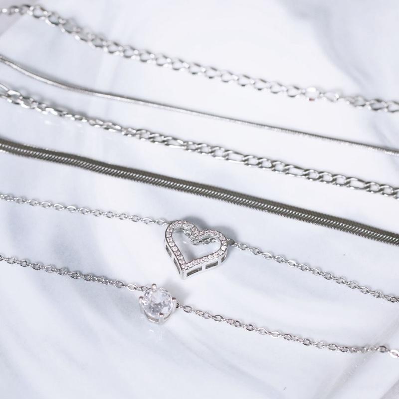 Jmtth Gorgeous Necklace Set 6 Pieces White