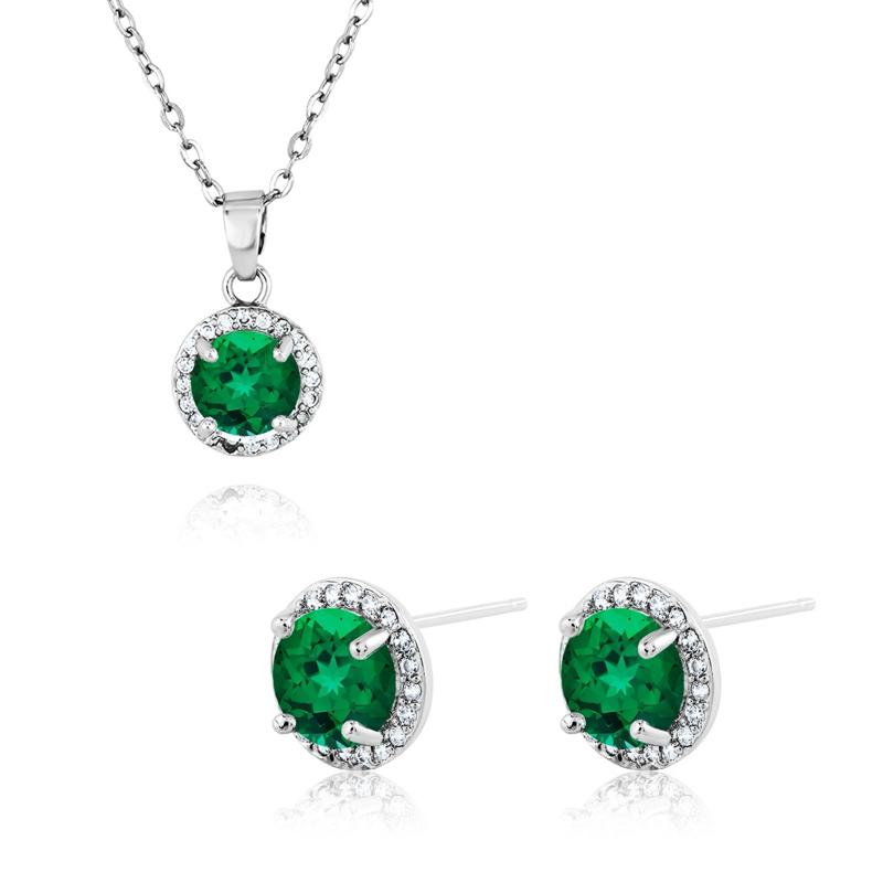 Jmtth Love Charm Energy Jewelry Set Emerald
