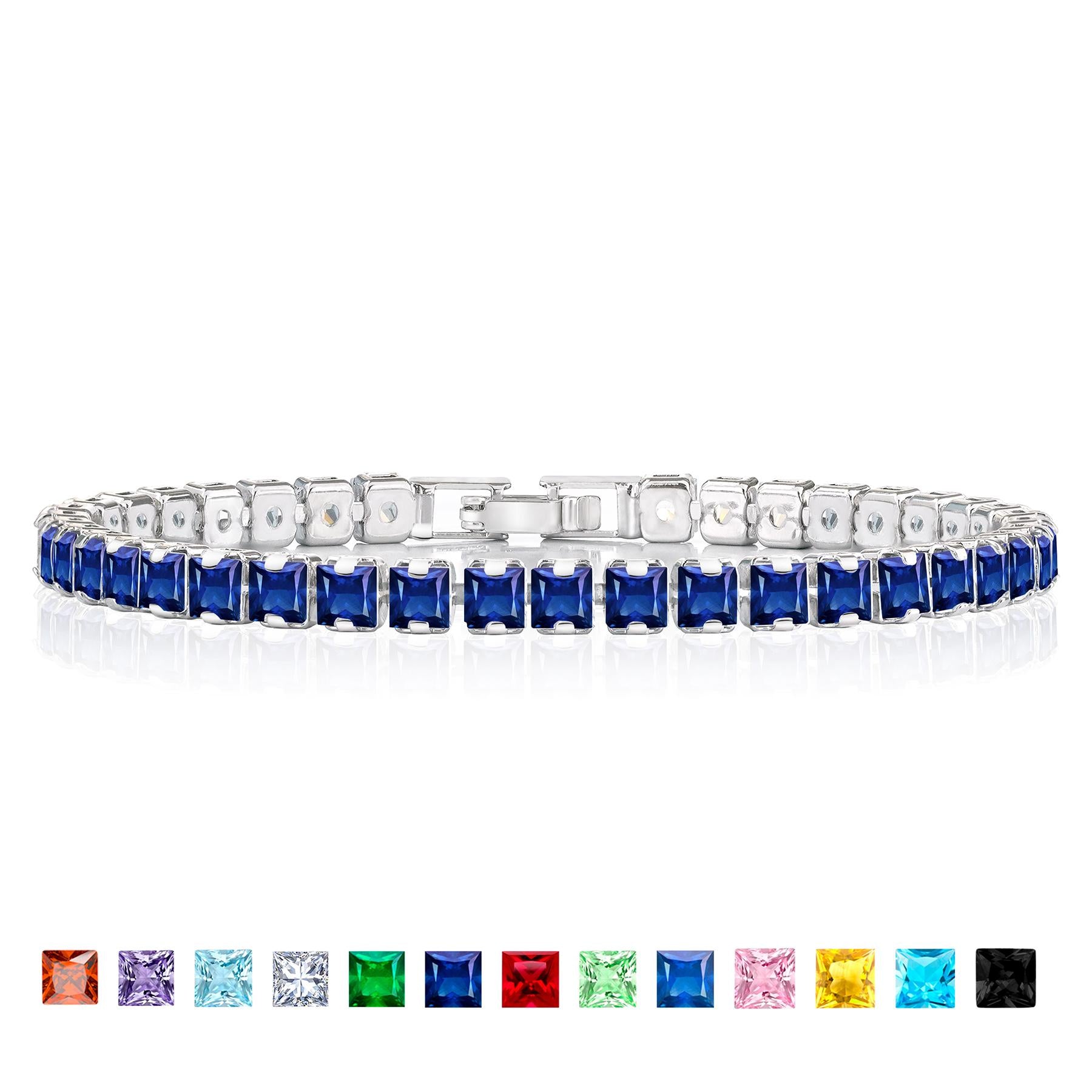 Jmtth Viva Shine Tennis Bracelet Deep Blue