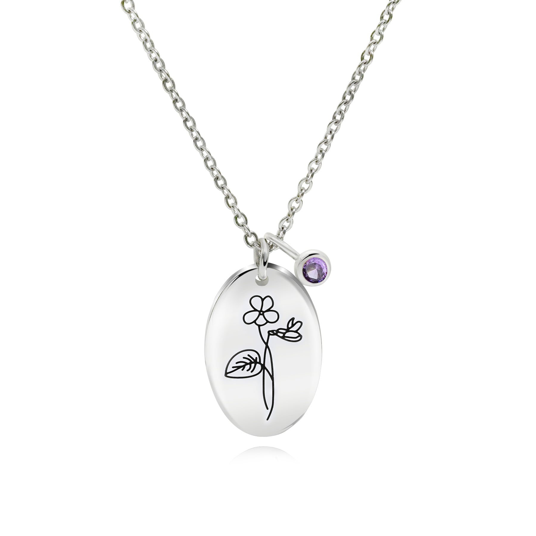 Jmtth Bloomy Flower Mom Collection Necklace Violet