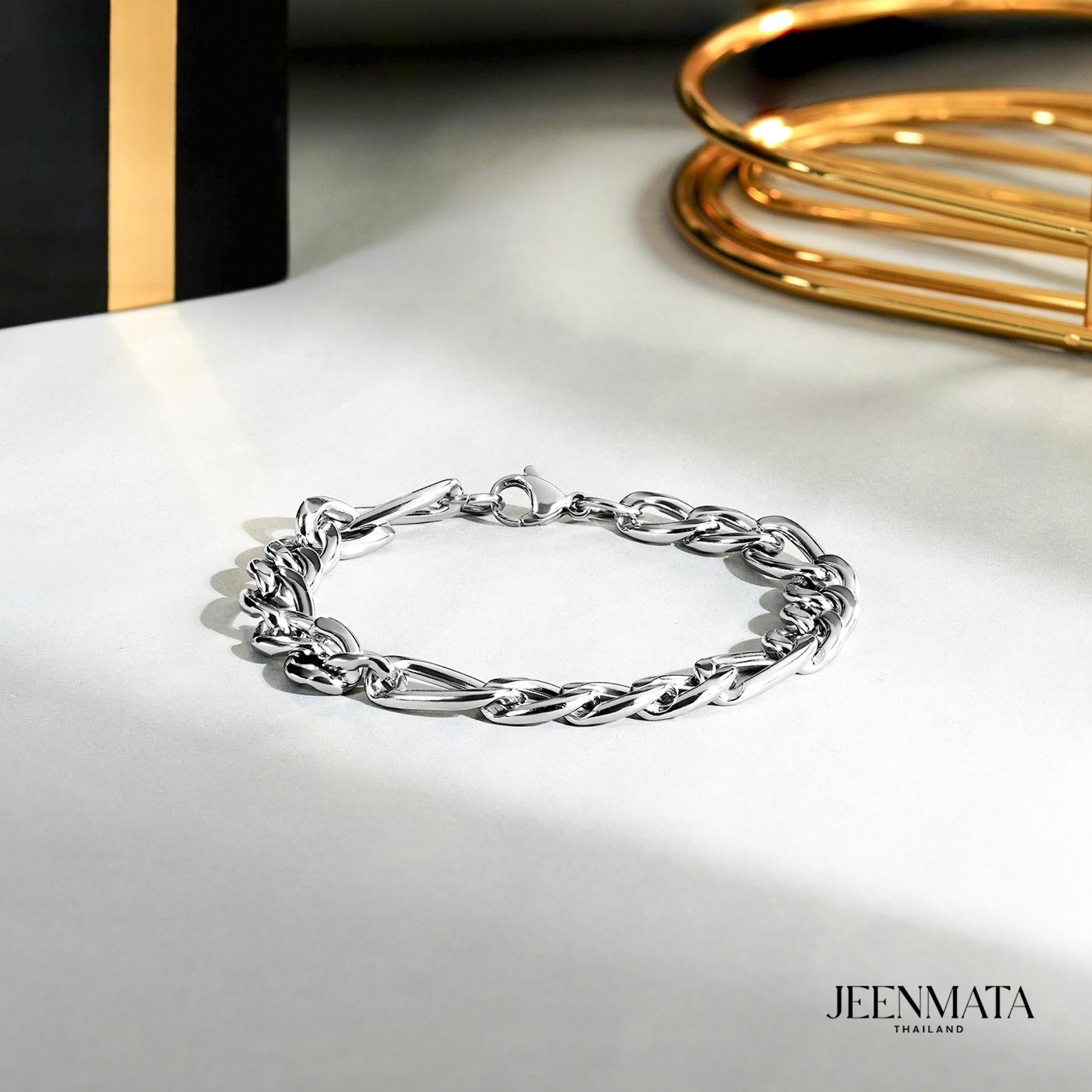 JEENMATA โซ่ข้อมือ Figaro Apex รุ่น Curb Chain