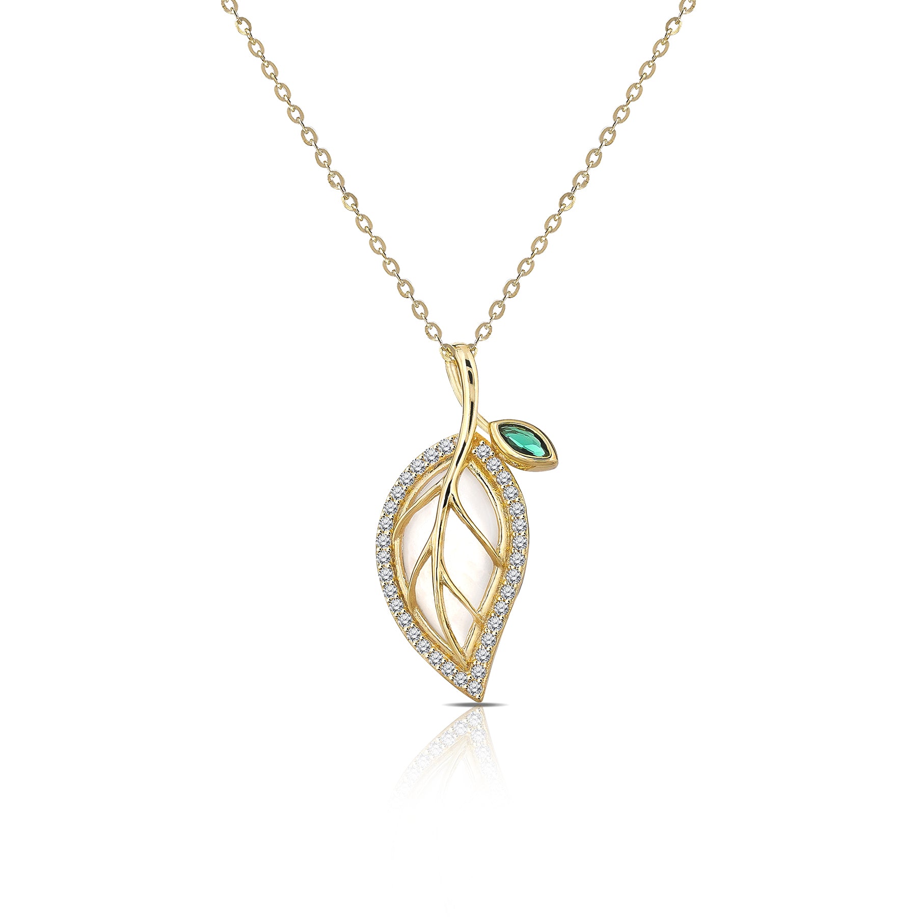Jmtth Leaf of Light Necklace Gold