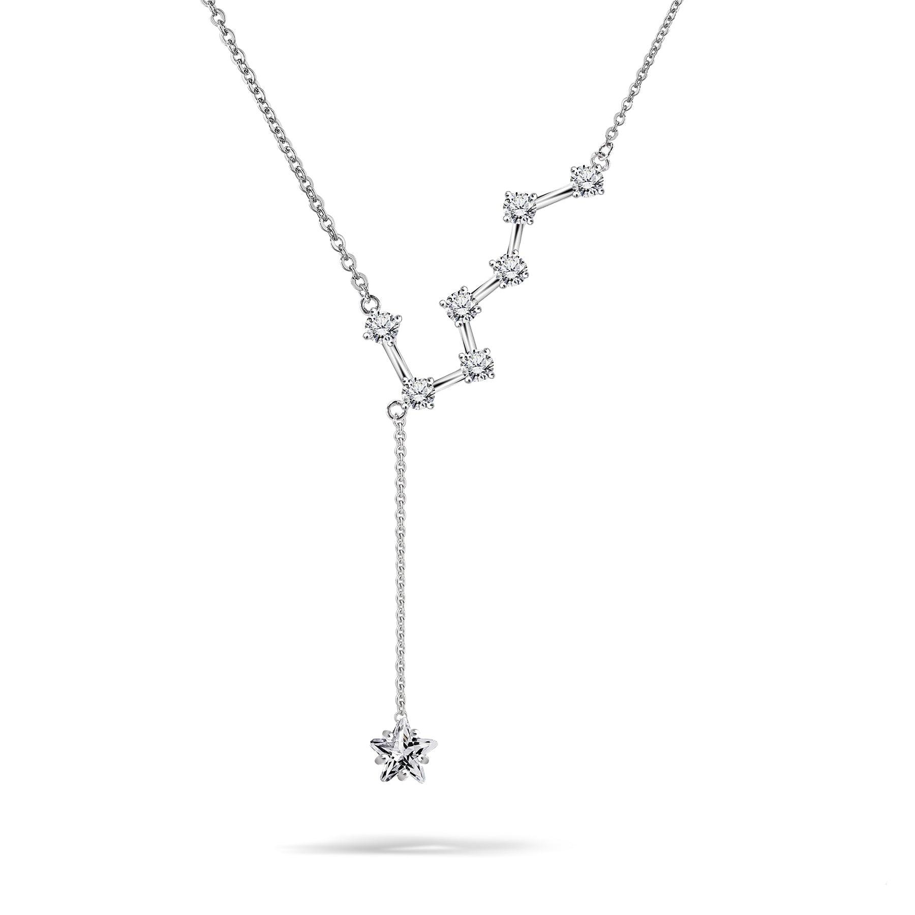 Jmtth Zodiac Constellation Necklace Silver Stardust