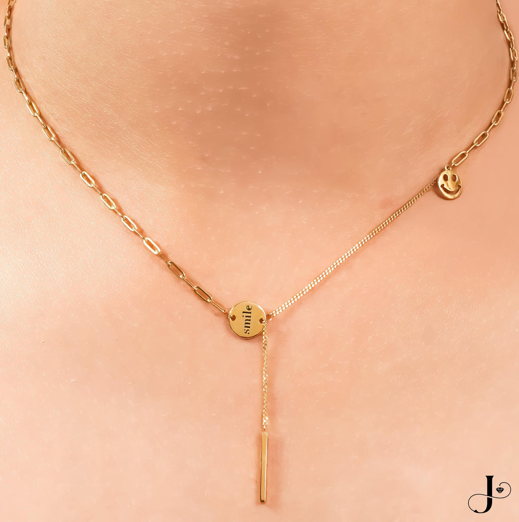 Jmtth Smiley Link Necklace