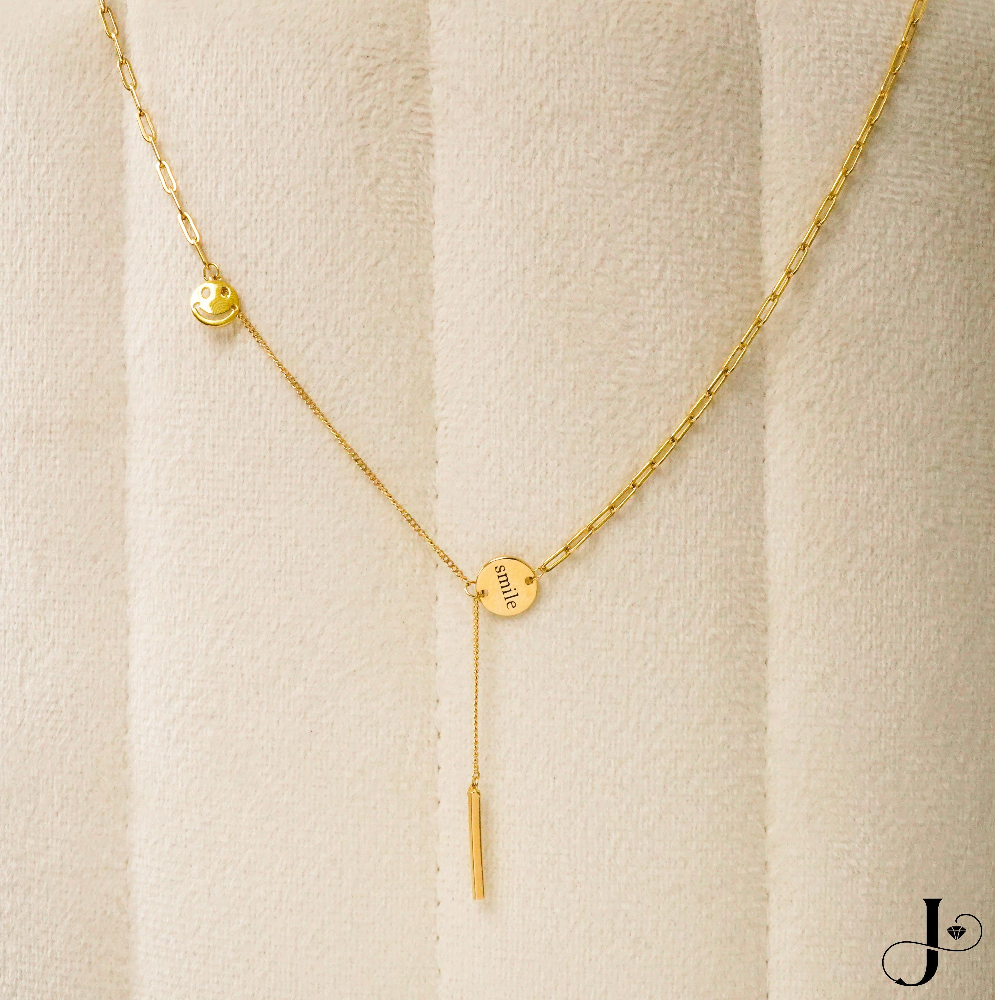 Jmtth Smiley Link Necklace