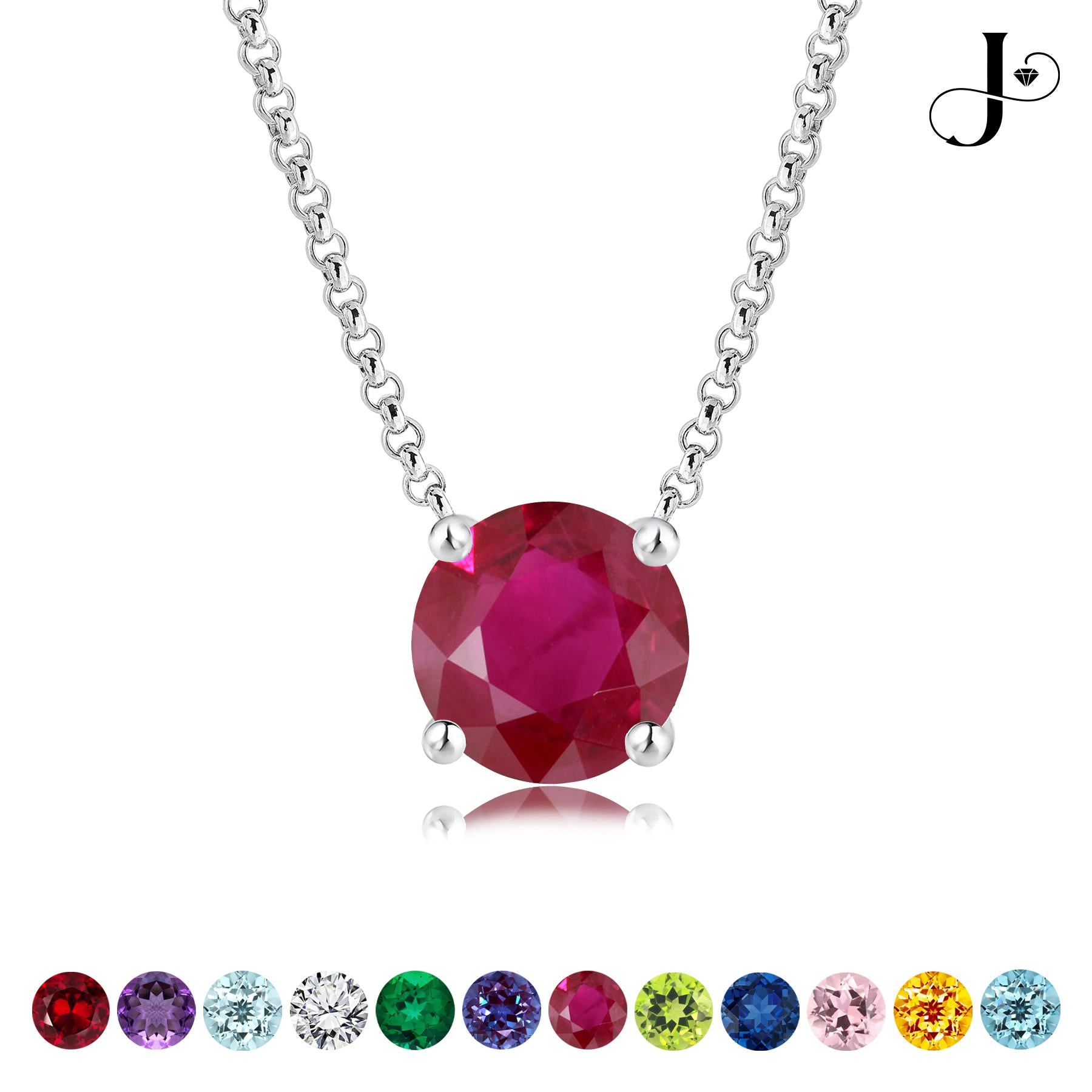 Jmtth GleamGlow Pendant Necklace Ruby Allure