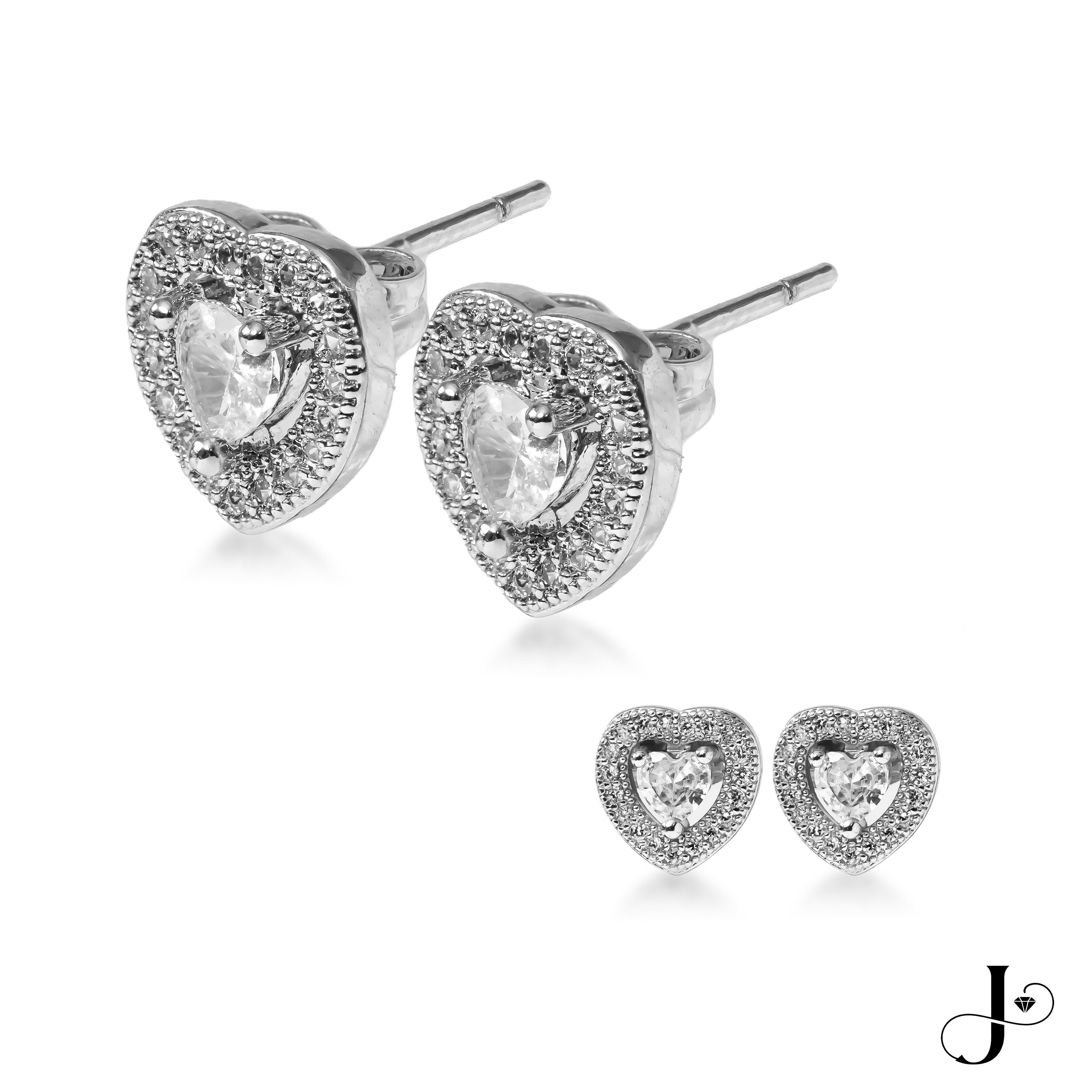 Jmtth Twinkle Heart Earrings Limited Edition White