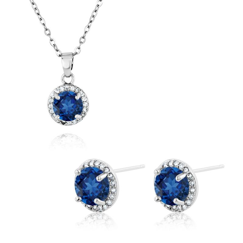 Jmtth Love Charm Energy Jewelry Set Blue Sapphire